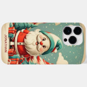 Rood groene schattige kerstman gepersonaliseerde k Case-Mate iPhone case (Achterkant (horizontaal))