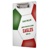 rood groene teamkleuren aangepaste voetbalcoach klembord (Links)