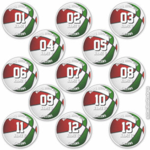 rood groene teamkleuren cadeaus 13 basketbalsticke sticker