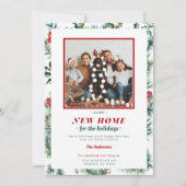 Rood groene vakantieframe Nieuwe thuis elegante fo Feestdagenkaart (Voorkant)