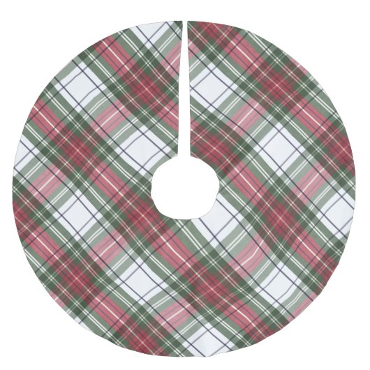 Rood Groene Waterverf Kerst Plaid Tree Rok Kerstboom Rok (Voorkant)