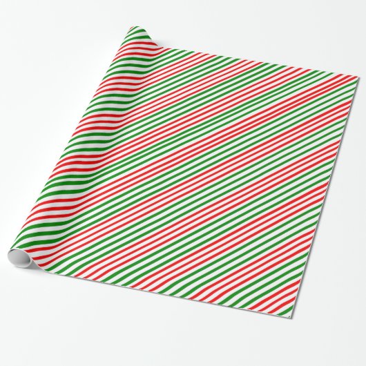 Rood groenstrippeerpapier cadeaupapier (Uitgerold)