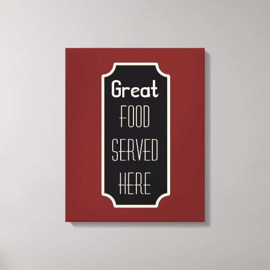 Rood Groot Voedsel Bord Canvas Afdruk (Voorkant)