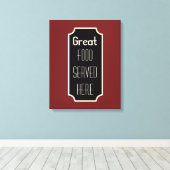 Rood Groot Voedsel Bord Canvas Afdruk (Insitu (Houten vloer))