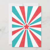 Rood | Grote verjaardag van de Turquoise Carnival Kaart (Achterkant)