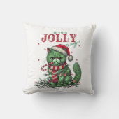 (Rood) Grumpy Holiday Cat Kussen (Voorkant)