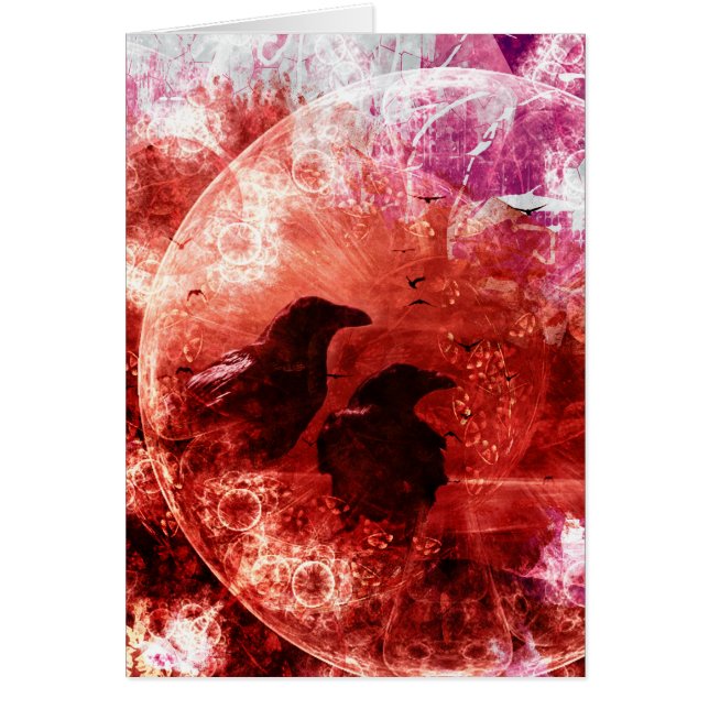  rood grunge Raven Fantasy-ontwerp (Voorkant)