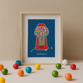 Rood gumball Snoep Bubble Gum, speciaal aangepast Poster