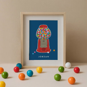 Rood gumball Snoep Bubble Gum, speciaal aangepast Poster
