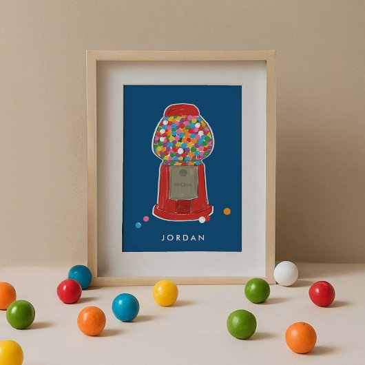 Rood gumball Snoep Bubble Gum, speciaal aangepast Poster