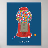 Rood gumball Snoep Bubble Gum, speciaal aangepast Poster (Voorkant)