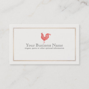  rood haan etsen Visitekaartje