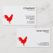 Rood haansymbool - wit visitekaartje (Voorkant / Achterkant)