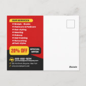 Rood Haar & Beauty Salon Braider Haarstylist Pruik Briefkaart (Achterkant)