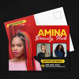 Rood Haar & Beauty Salon Braider Haarstylist Pruik Briefkaart