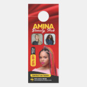 Rood Haar & Beauty Salon Braider Haarstylist Pruik Deurhanger (Voorkant)