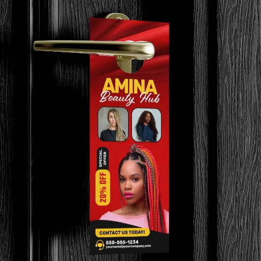 Rood Haar & Beauty Salon Braider Haarstylist Pruik Deurhanger