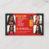 Rood Haar & Beauty Salon Braider Haarstylist Pruik Visitekaartje (Achterkant)