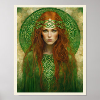 Rood Haar Keltische Knoop Hoofdband Art Nouveau Vr Poster