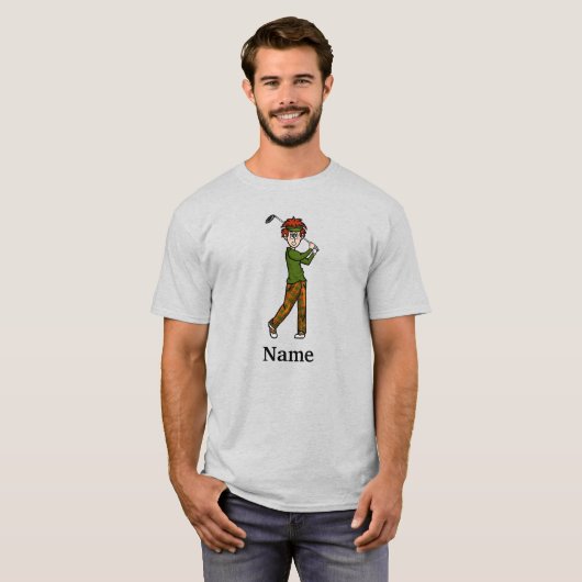 Rood Haar Mannelijk Golfer Par-T-shirt Dude T-shir T-shirt (Voorkant volledig)