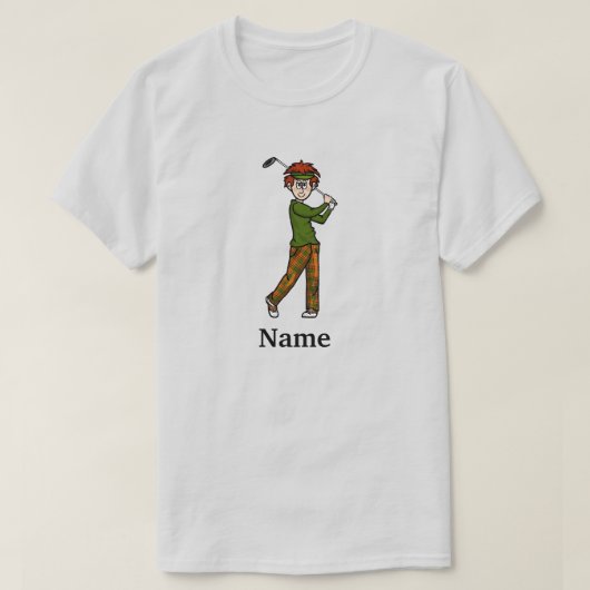 Rood Haar Mannelijk Golfer Par-T-shirt Dude T-shir T-shirt (Design voorkant)