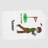 Rood Haar Mannelijke Golfer Par-T-shirt Dude Golfh Golfhanddoek (Horizontaal)