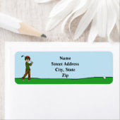 Rood Haar Mannelijke Golfer Retouradres Label (Insitu)