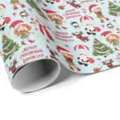 Rood Haar Meisje Elf Kerstmis Gepersonaliseerd Cadeaupapier (Rol Hoek)