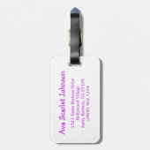 Rood haar meisje met konijntje kinder genoemd baga bagagelabel (Achterkant verticaal)