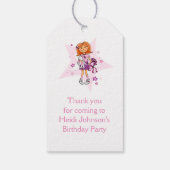 Rood haar meisje ster roze cadeau label cadeaulabel (Achterkant)