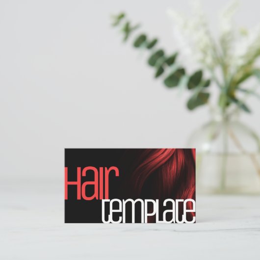 Rood Haar Modern Neon Heldere Kleuren Kapper Visitekaartje (Staand voorkant)