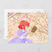 Rood haar Princess en eekhoorn postacrd Briefkaart (Voorkant / Achterkant)