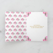 Rood haar Prinses Roze Gelukkige Verjaardag Kaart (Binnen)