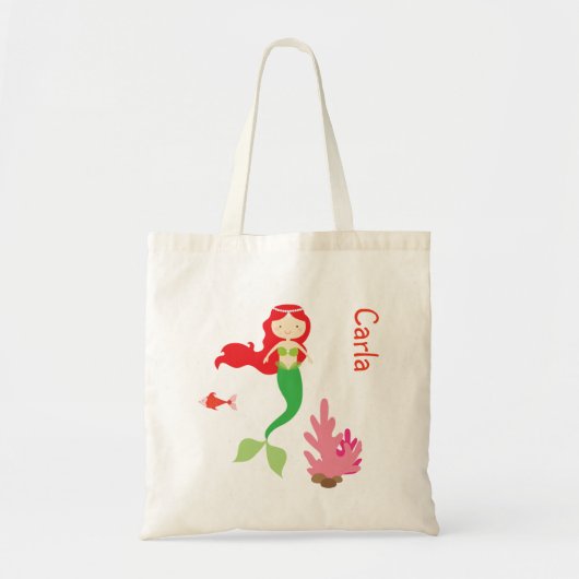 Rood Haired Mermaid Treat Bag Tote Bag (Voorkant)