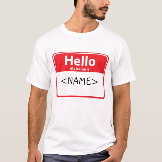 Rood Hallo Mijn naam is,<NAME> T-shirt (Voorkant)