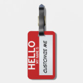Rood Hallo mijn naam is ... Personaliseerbaar Bagagelabel (Achterkant verticaal)