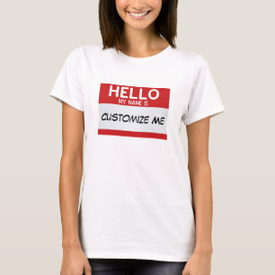 Rood Hallo mijn naam is ... Personaliseerbaar T-shirt
