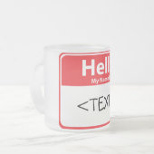 Rood Hallo Mijn naam is,<TEXT> Matglas Koffiemok (Voorkant links)