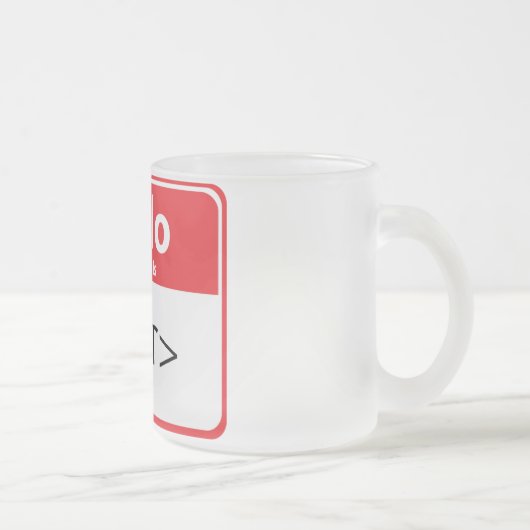 Rood Hallo Mijn naam is,<TEXT> Matglas Koffiemok (Rechts)