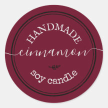 Rood Handgemaakt Script Black Border Product Label