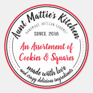 Rood  Handgemaakte Artisan Gourmet Food Label