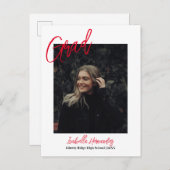 Rood handgeschreven afstuderen Aankondiging Briefk (Voorkant / Achterkant)