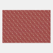 Rood Handgeschreven Noel Hearts Kerstmis Inpakpapier Vel (Voorkant)