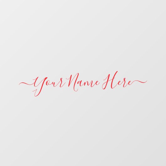 rood Handtekening schoon eenvoudige naam script Raamsticker (Vel)