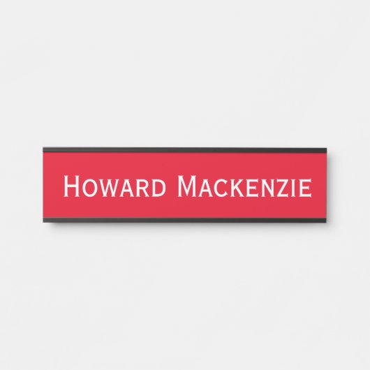 Rood hangend deur bord naamplaat (Voorkant)