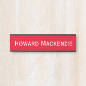 Rood hangend deur bord naamplaat (Voorkant)