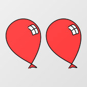 Rood Happy Balloons Twins Window Cling Raamsticker (Vel)