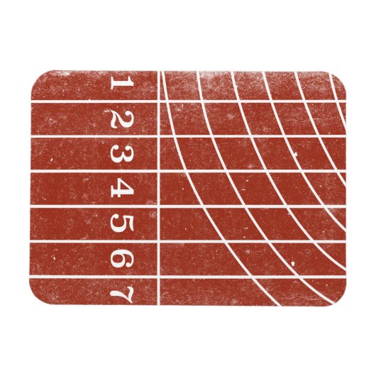 Rood hardloopspoor Distress Style Magnet Magneet (Horizontaal)