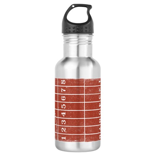 Rood hardloopspoor Distress Style Water Bottle Waterfles (Voorkant)
