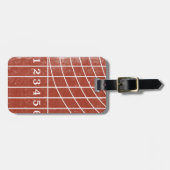 Rood hardloopspoor noodlijdend aangepaste Bagagela Bagagelabel (Voorkant horizontaal)